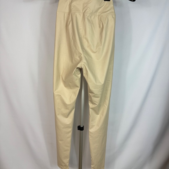 Aerie OFFLINE Real Good Faux Leather Leggings High Rise Small Beige NWT - Picture 5 of 6